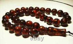 Islamic 33 Prayer beads Natural baltic amber Misbaha pressed Tasbih