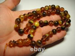 Islamic 45 Prayer beads Genuine Baltic Amber pressed beads Tasbih 37gr. B864