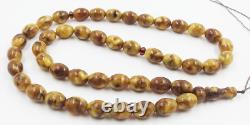 Islamic 45 Prayer beads Natural Baltic Amber Muslim Tasbih pressed