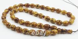 Islamic 45 Prayer beads Natural Baltic Amber Muslim Tasbih pressed