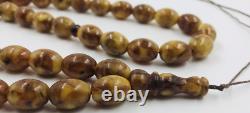 Islamic 45 Prayer beads Natural Baltic Amber Muslim Tasbih pressed