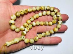 Islamic 45 Prayer beads Natural Baltic Amber Tasbih Misbaha Muslim pressed