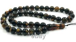 Islamic 45 Prayer beads Natural Baltic Amber Tasbih Misbaha pressed 36gr. B708