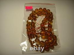 Islamic 45 Prayer beads Natural Baltic Amber beads Tasbih pressed 48.13gr B-112