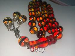 Islamic Muslim 33 Prayer Beads Natural Baltic Amber Rosary Tasbih Misbaha 3.5 oz