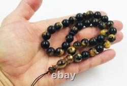 Islamic Muslim 33 Prayer Beads Natural Baltic Amber Rosary Tasbih pressed 36gr