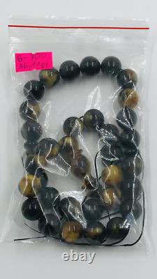 Islamic Muslim 33 Prayer Beads Natural Baltic Amber Rosary Tasbih pressed 36gr