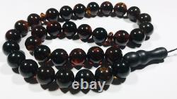 Islamic Muslim 33 Prayer Beads Natural Baltic Amber Tasbih pressed amber 67gr