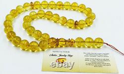 Islamic Prayer 33 Beads Natural Baltic Amber Tasbih Misbaha Amber Rosary pressed