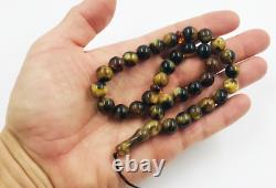 Islamic Prayer Beads-Worry Beads Natural Baltic Amber Tasbih Misbaha pressed