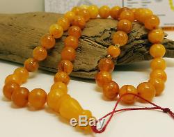 Islamic Prayer Tasbih Beads Natural Baltic Amber Stone 23,0g Old Vintage E-123