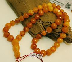Islamic Prayer Tasbih Beads Natural Baltic Amber Stone 23,0g Old Vintage E-123