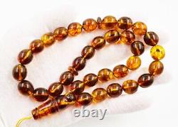 Islamic Prayer Turkish Natural Baltic Amber Tasbih Misbaha Amber rosary pressed