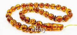 Islamic Prayer Turkish Natural Baltic Amber Tasbih Misbaha Amber rosary pressed