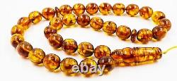 Islamic Prayer Turkish Natural Baltic Amber Tasbih Misbaha Amber rosary pressed