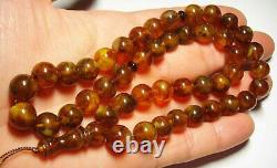 Islamic Prayer beads Natural Baltic Amber Rosary Misbaha pressed B735