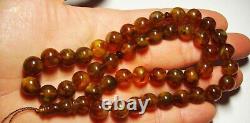 Islamic Prayer beads Natural Baltic Amber Rosary Misbaha pressed B735