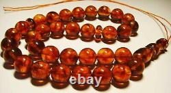 Islamic Prayer tasbih Beads Genuine baltic Amber pressed Misbaha