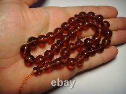 Islamic Prayer tasbih Beads Genuine baltic Amber pressed Misbaha