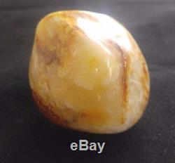 Ivory Colour Marbled Natural Baltic Amber Stone 55,8 Gr