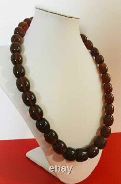 LARGE AMBER NECKLACE Natural BALTIC Amber Beads Necklace pressed