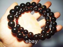 LARGE AMBER NECKLACE Natural Baltic Amber Beads Necklace pressed 84gr