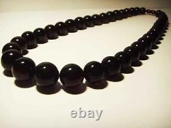 LARGE AMBER NECKLACE Natural Baltic Amber Beads Necklace pressed 84gr