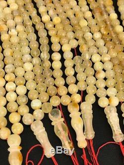 LOT Of 10 Baltic amber rosary 50gram 6mm 33 prayer beads misbah Tesbih NATURAL