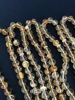 LOT Of 6 Baltic amber rosary 47gram 7mm 33 prayer beads misbah Tesbih NATURAL