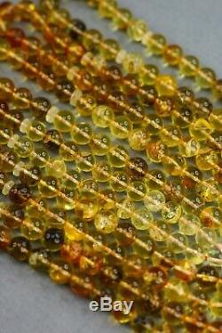 LOT Of 6 Baltic amber rosary 58gram 8mm 33 prayer beads misbah Tesbih NATURAL