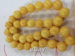 Large 33 Round (235 gms) Natural Baltic Butterscotch Amber  Beads Necklace