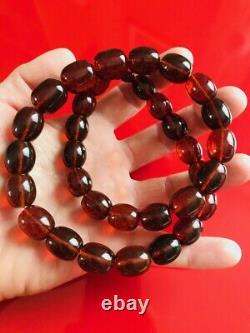 Large Amber Beads Genuine Baltic Amber Necklace gemstone Necklace pressed 78gr
