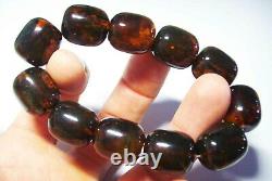 Large Amber Bracelet Natural Baltic Amber beads bracelet for men pressed