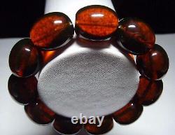Large Amber Bracelet Natural Baltic amber beads pressed 31.60gr. B-79
