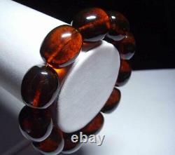 Large Amber Bracelet Natural Baltic amber beads pressed 31.60gr. B-79