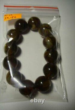 Large Amber bracelet Natural Baltic Amber round beads bracelet pressed