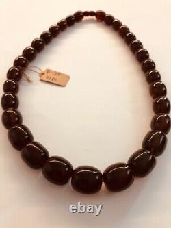Large Amber necklace Natural Baltic amber pressed dark cognac amber beads