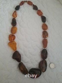 Large Natural Baltic Amber Necklace 28in