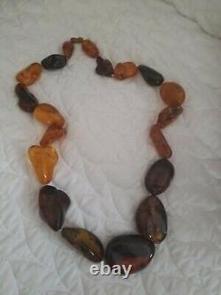 Large Natural Baltic Amber Necklace 28in