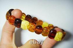 Large multicolor amber bracelet genuine Baltic amber multi-color gem stone pure
