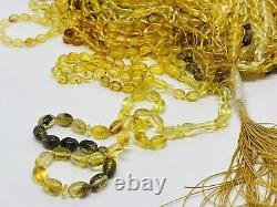 Lot 42 pcs Natural Baltic amber 290,5 gram ISLAMIC 33 Olive Rosary