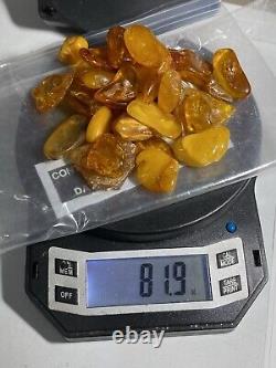 Lot of Loose Polished Amber Nuggets 81 grams