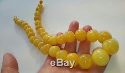 Lovely Baltic Natural 66,7gr Amber Egg Yolk Butterscotch Beads Necklace