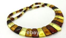 Luxury Natural Baltic Amber Necklace collar ladies colorful polished 24,5g #5301