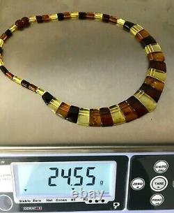 Luxury Natural Baltic Amber Necklace collar ladies colorful polished 24,5g #5301