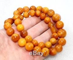 M Natural Genuine Butterscotch Egg Yolk Baltic Amber Heated Necklace