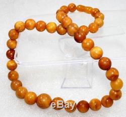 M Natural Genuine Butterscotch Egg Yolk Baltic Amber Heated Necklace