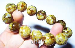 MASSIVE BALTIC AMBER Bracelet Natural Round amber Beads Bracelet pressed 36gr
