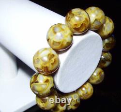 MASSIVE BALTIC AMBER Bracelet Natural Round amber Beads Bracelet pressed 36gr