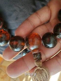 Massive Genuine Amber Prayer Bead Necklace Mala